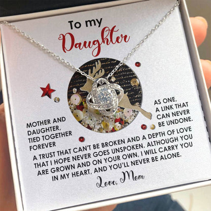 Gift for Daughter - Forever As One - Love Knot Pendant Necklace