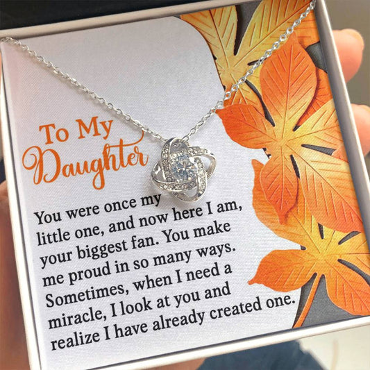 Gift for Daughter - Here I Am - Love Knot Pendant Necklace