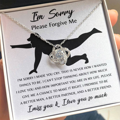 Apology Gift for Girlfriend, Wife, Soulmate - Sorry, Things To Be - Love Knot Pendant Necklace