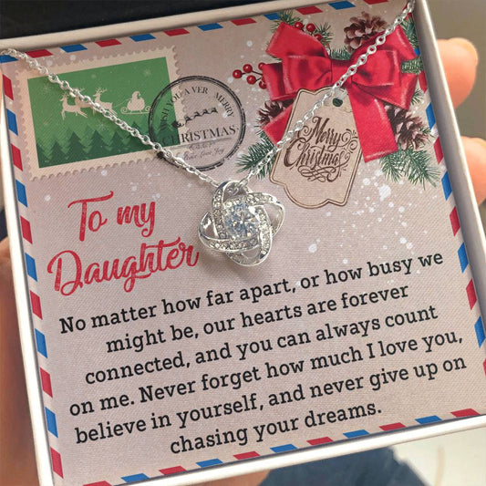 Gift for Daughter - Forever Connected - Love Knot Pendant Necklace