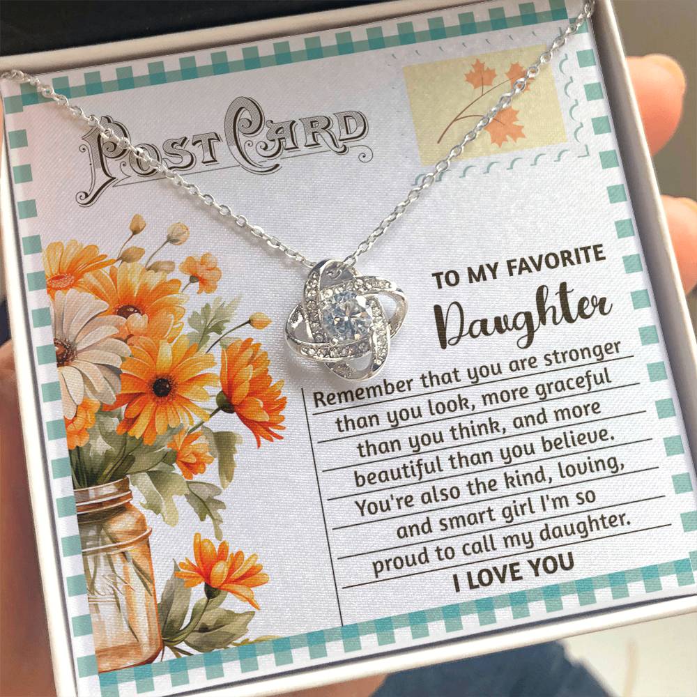 Daughter - Smart Girl - Love Knot Pendant Necklace