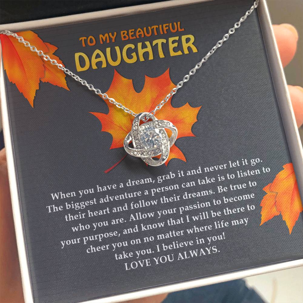 Daughter - To Their Heart - Love Knot Pendant Necklace