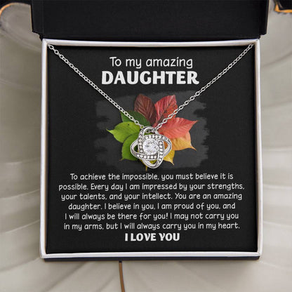 Daughter - It Is Possible - Love Knot Pendant Necklace