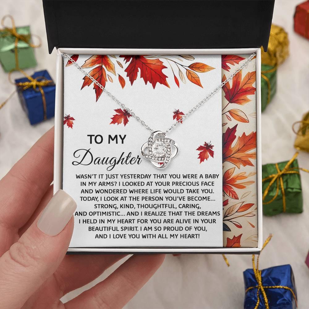 Daughter - You Were A Baby - Love Knot Pendant Necklace