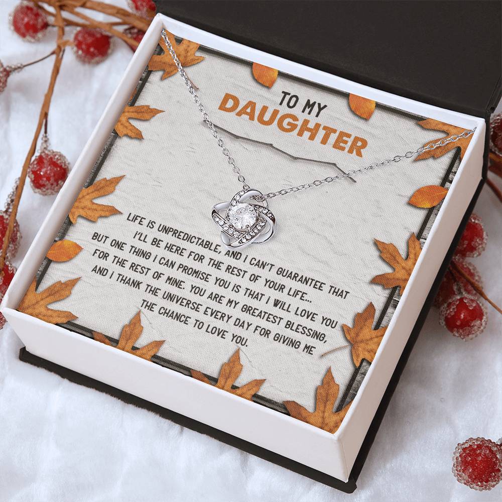 Daughter - My Greatest Blessing - Love Knot Pendant Necklace