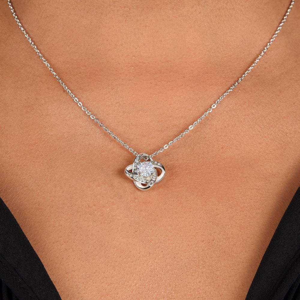 Wife Gift - I Promise My Heart Love Knot Pendant Necklace