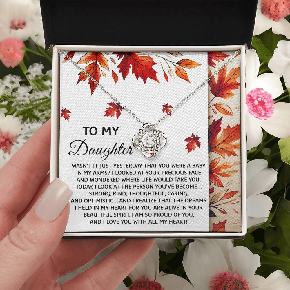 Daughter - You Were A Baby - Love Knot Pendant Necklace