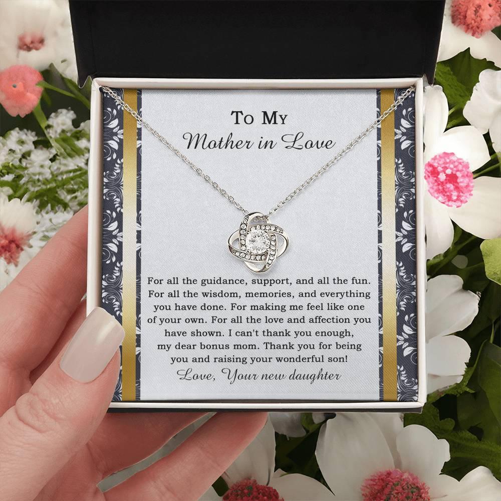 Mother-in-law Wedding Day Gift - One Of Your Own - Love Knot Pendant Necklace