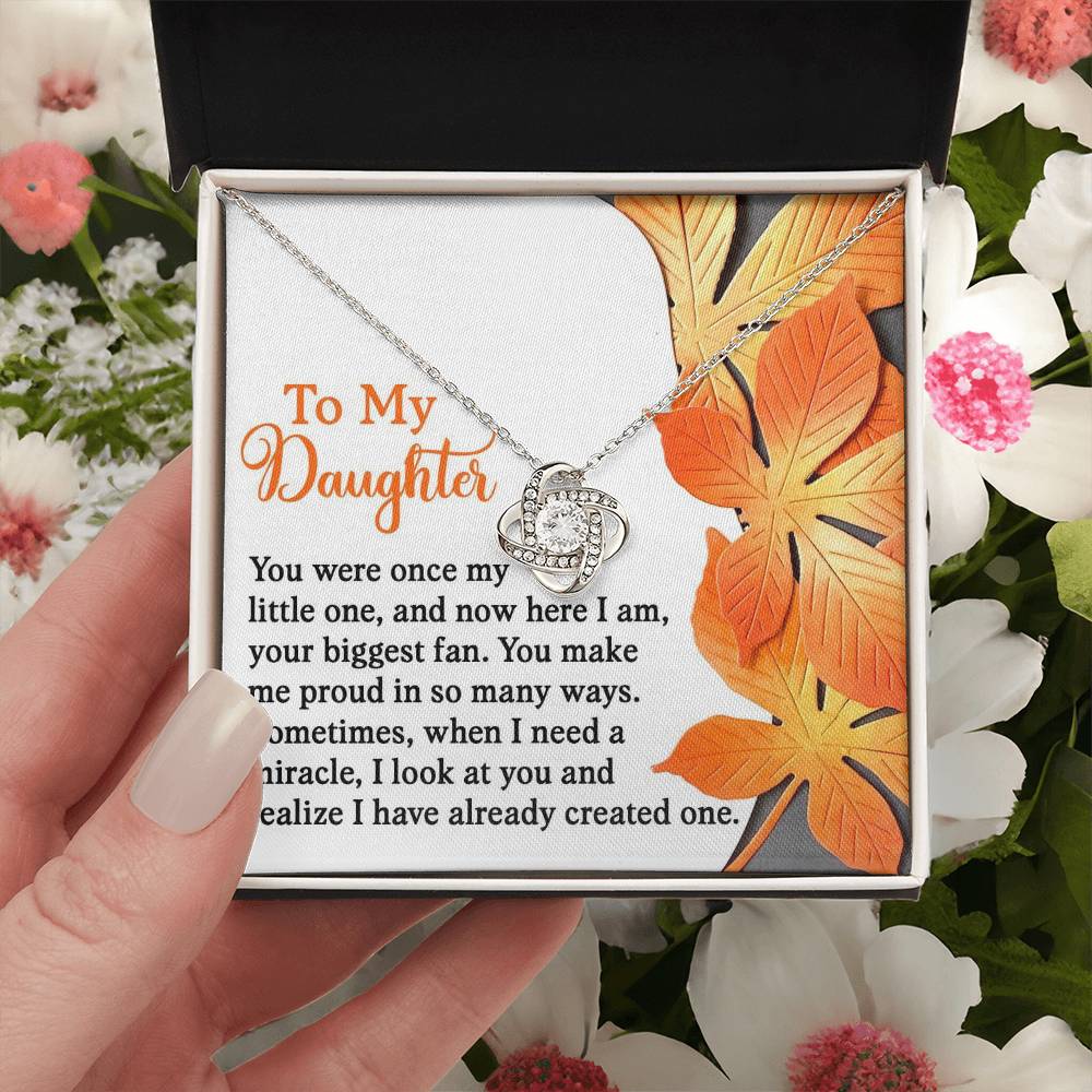 Gift for Daughter - Here I Am - Love Knot Pendant Necklace