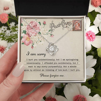 Forgive Me Gift - Sorry I Hurt You, I am Apologizing Intentionally - Love Knot Pendant Necklace