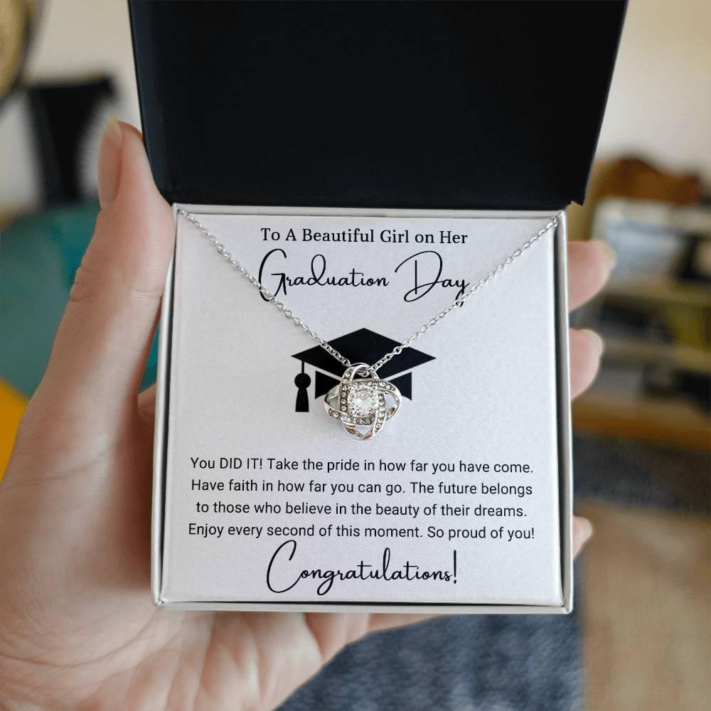 Graduation Gift For Her To A Beautiful Girl Congratulations Love Knot Pendant Necklace