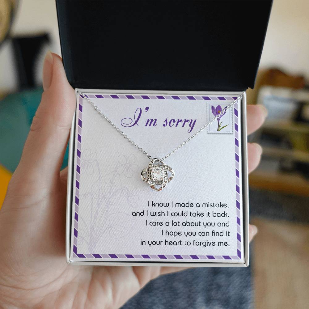 Gift for Girlfriend, Wife - Sorry, Take It Back - Love Knot Pendant Necklace