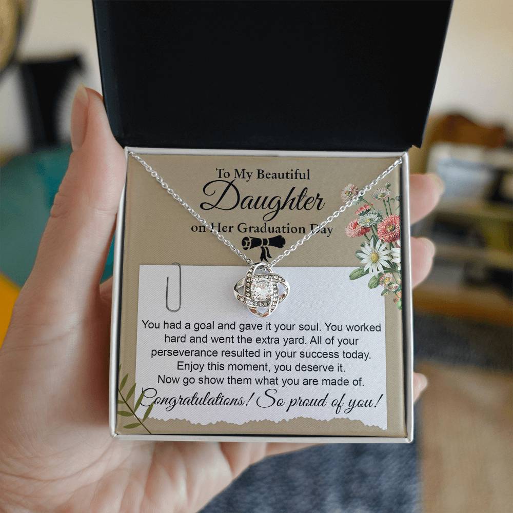 Daughter Graduation Necklace - Congratulations I am Proud of You Class of 2024