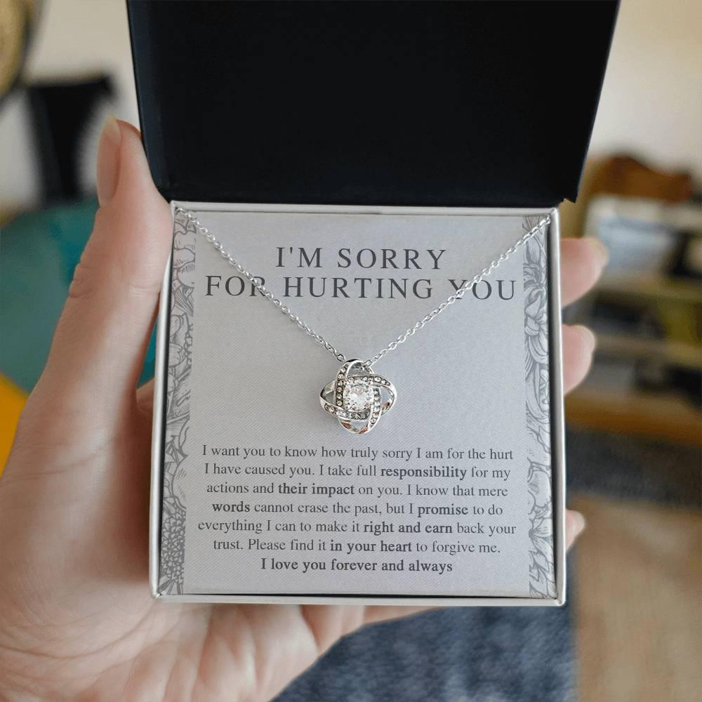 Apology Gift - I'm Sorry, I Promise to Do Everything - Love Knot Pendant Necklace