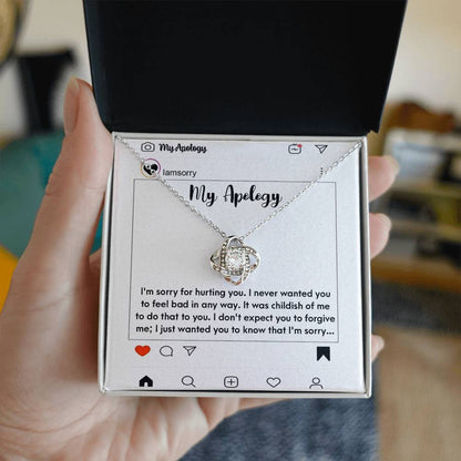 Gift for Girlfriend, Wife - Sorry, My Apology - Love Knot Pendant Necklace