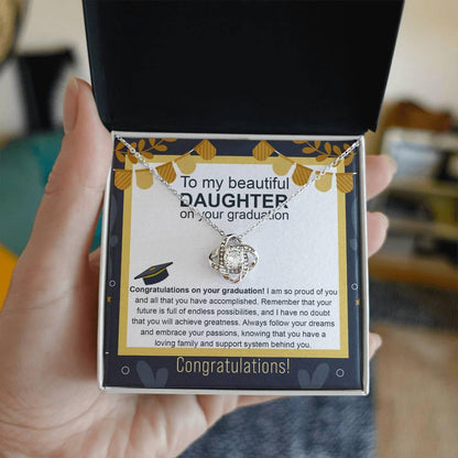 Daughter Graduation Gift Follow Your Dreams Congratulations Love Knot Necklace