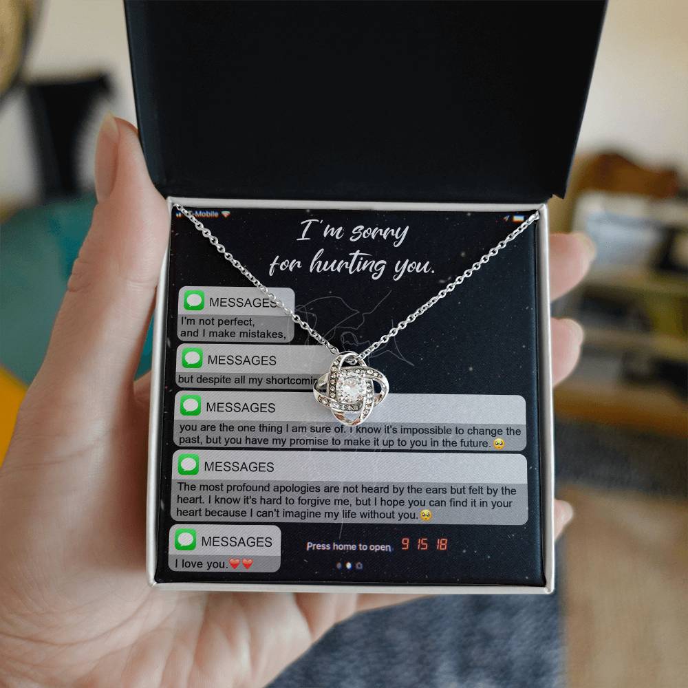 Gift for Girlfriend, Wife - Sorry, Life Without You - Love Knot Pendant Necklace