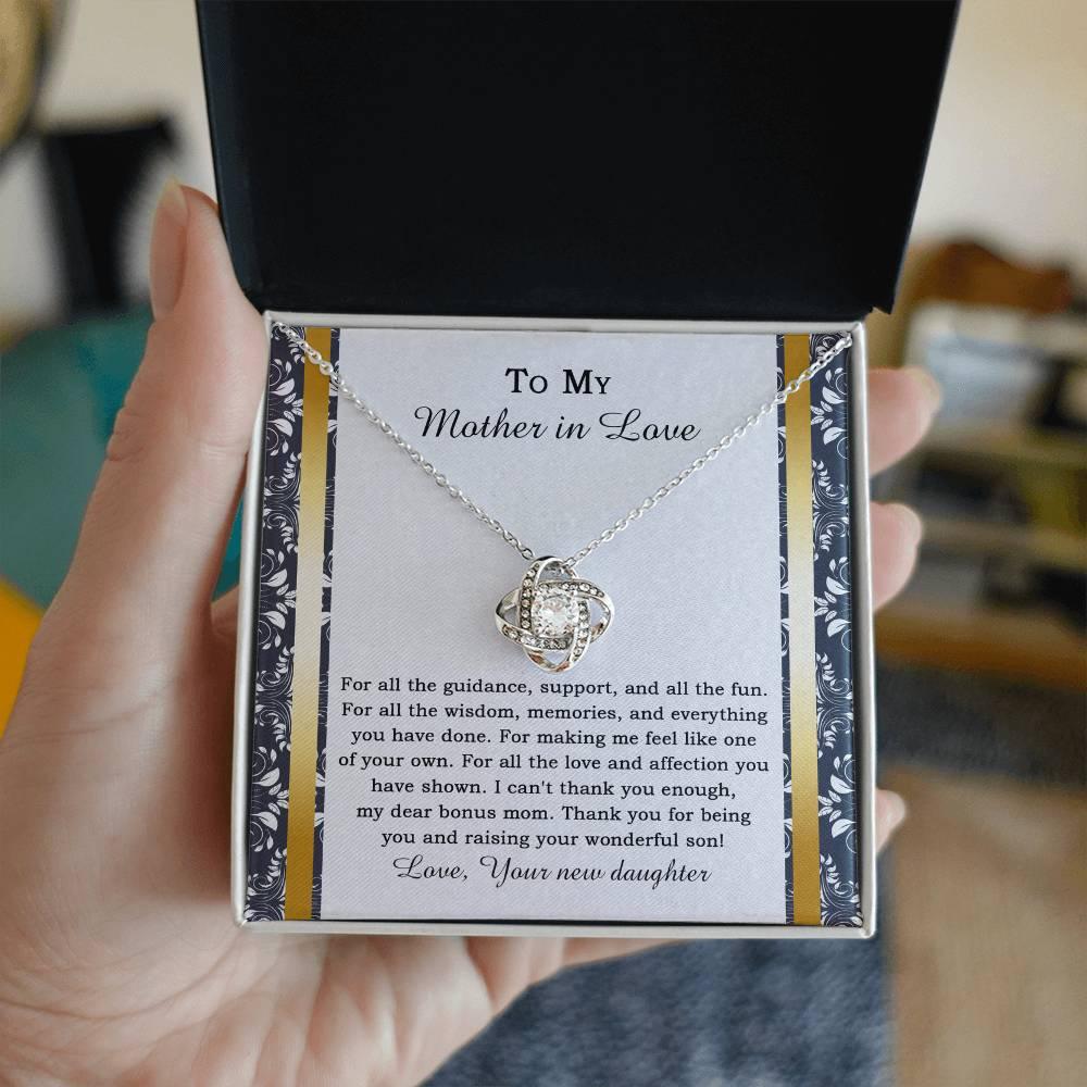 Mother-in-law Wedding Day Gift - One Of Your Own - Love Knot Pendant Necklace