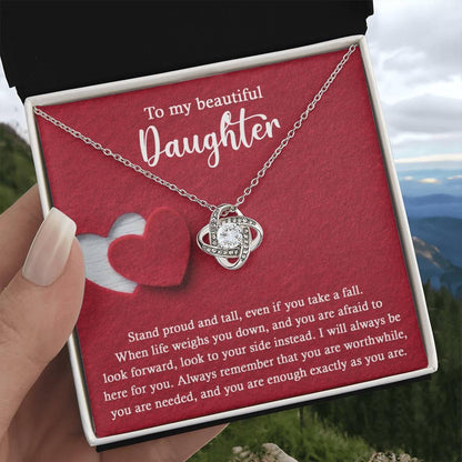 Daughter Wedding Day Gift - As You Are - Love Knot Pendant Necklace