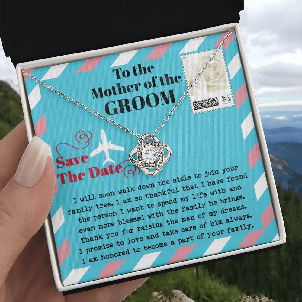 Mother of the Groom Gift Join your Family Tree Love Knot Pendant Necklace