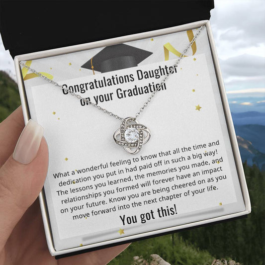 Daughter Congratulations on your Graduation You Got This Love Knot Pendant Necklace