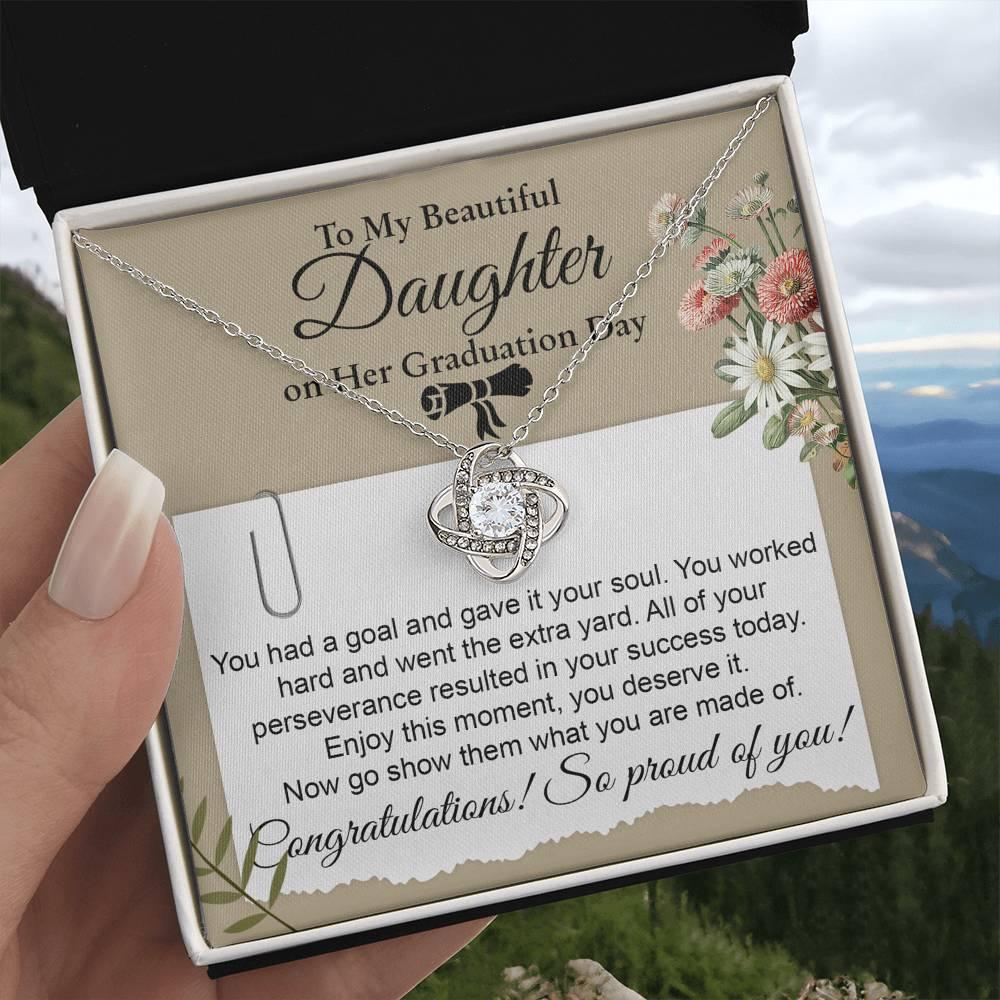 Daughter Graduation Necklace - Congratulations I am Proud of You Class of 2024