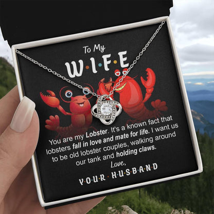 To My Wife - Old Lobster Couples Love Knot Pendant Necklace