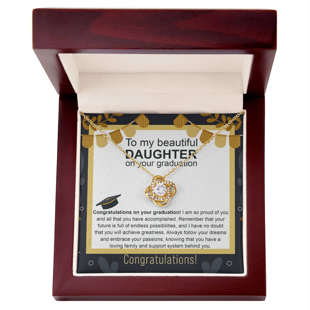 Daughter Graduation Gift Follow Your Dreams Congratulations Love Knot Necklace
