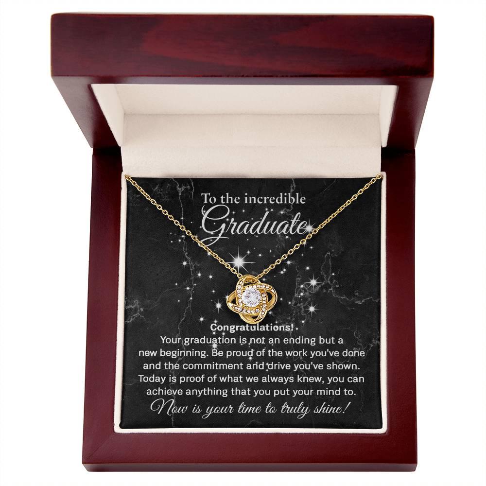 Daughter Graduation Milestone Gift You Can Achieve Anything Love Knot Pendant Necklace