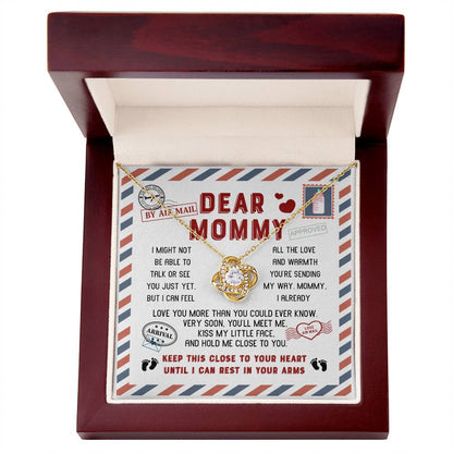 Mommy-Little Face To My Mom - Love Knot Necklace