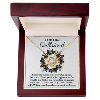 Gift for Son's Girlfriend - My Wishes Came True When He Found You - Love Knot Pendant Necklace