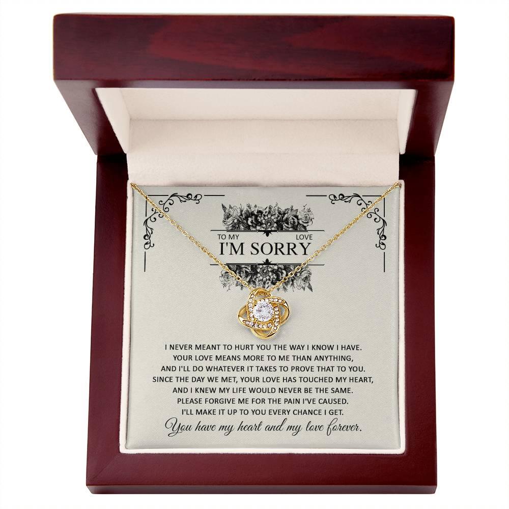 Apology Gift for Her - To My Love, I'm Sorry - Love Knot Pendant Necklace