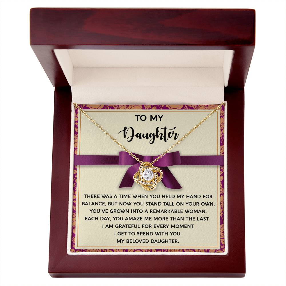 Daughter - Moment I Spend With You - Love Knot Pendant Necklace