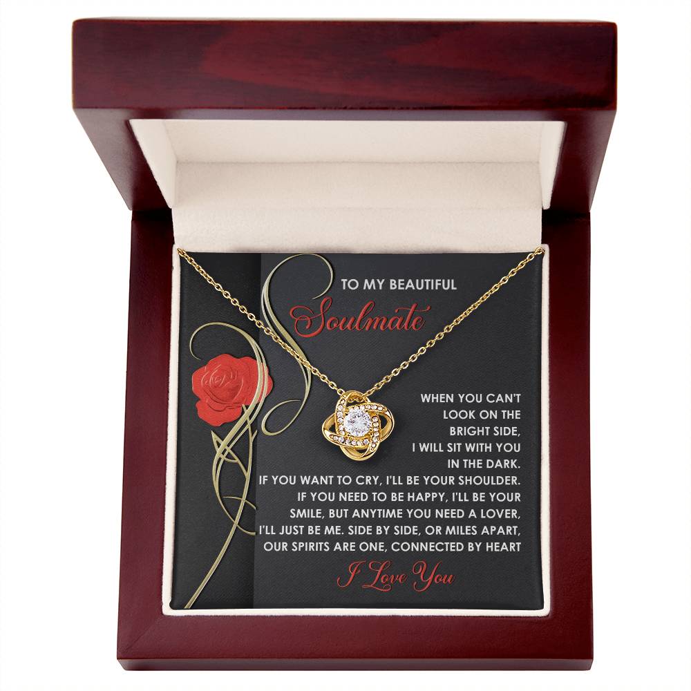 To My Beautiful Soulmate - Love Knot Necklace – A Romantic and Heartfelt Gift for Valentine’s Day or Anniversary