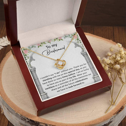 Bridesmaid Gift Thank You for Standing With Me On My Wedding Day Love Knot Pendant Necklace