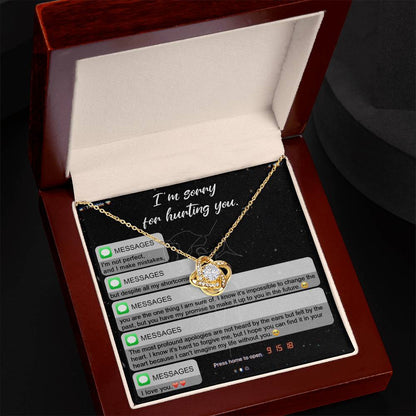 Gift for Girlfriend, Wife - Sorry, Life Without You - Love Knot Pendant Necklace