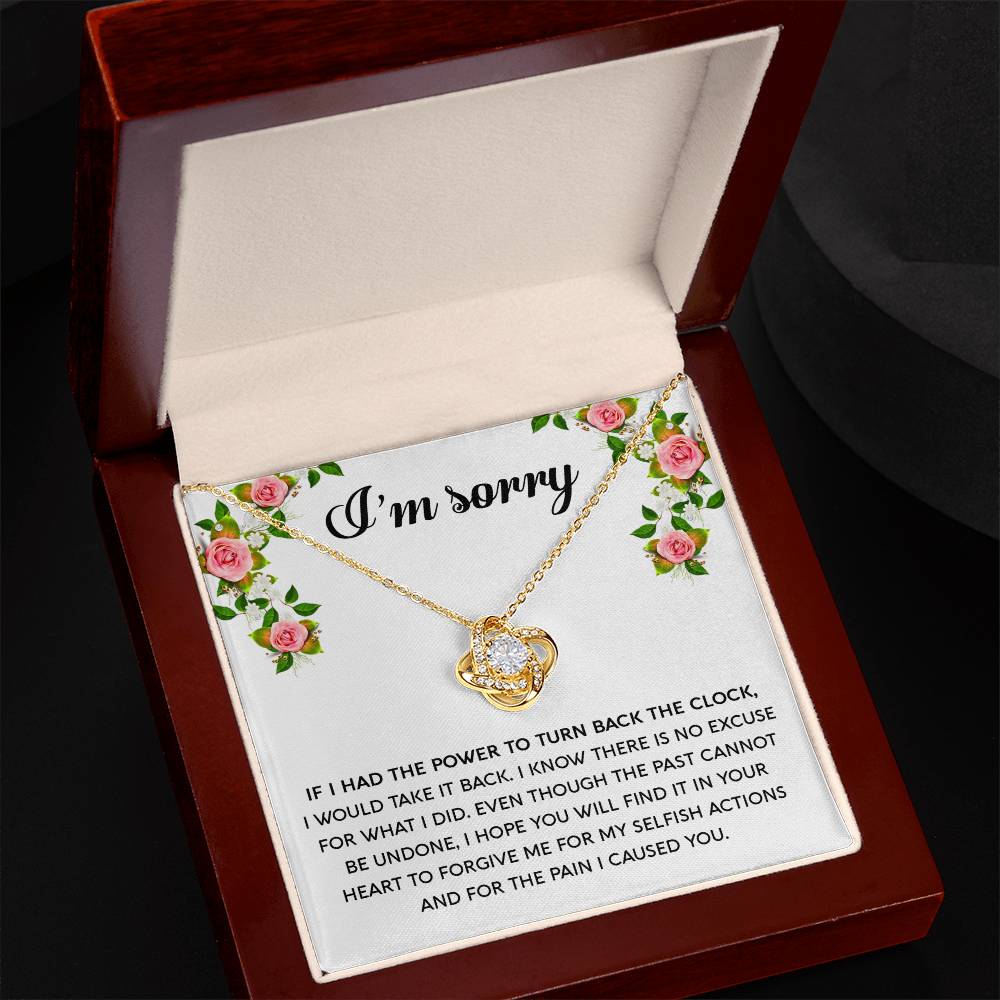 Gift for Girlfriend, Wife - Sorry, Make It Right - Love Knot Pendant Necklace