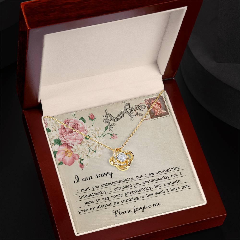 Forgive Me Gift - Sorry I Hurt You, I am Apologizing Intentionally - Love Knot Pendant Necklace