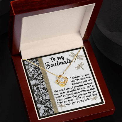 Gift for Soulmate - Make This Promise - Love Knot Pendant Necklace