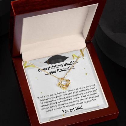 Daughter Congratulations on your Graduation You Got This Love Knot Pendant Necklace