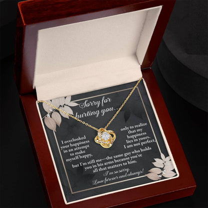 Gift for Girlfriend, Wife - Sorry, Lies In Yours - Love Knot Pendant Necklace