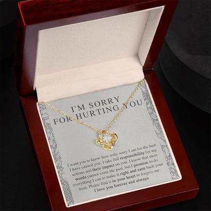 Apology Gift - I'm Sorry, I Promise to Do Everything - Love Knot Pendant Necklace