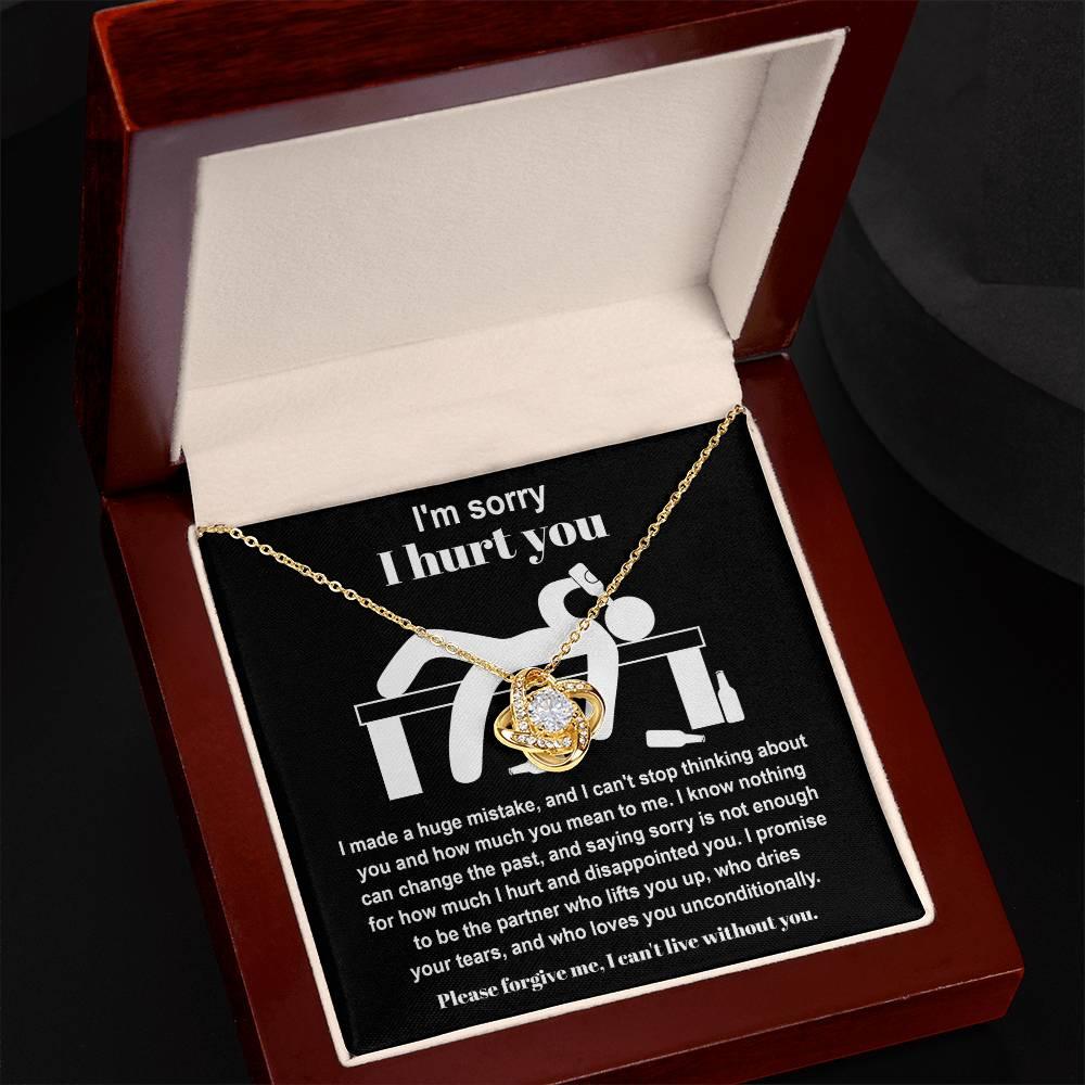 Apology Gift for Girlfriend, Wife, Soulmate - Sorry, Nothing Can Change The Past  - Love Knot Pendant Necklace