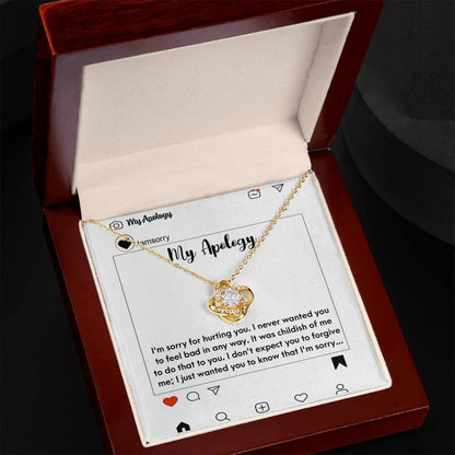 Gift for Girlfriend, Wife - Sorry, My Apology - Love Knot Pendant Necklace