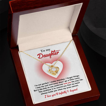 Daughter Gift I Love You to Infinity and Beyond Love Knot Necklace