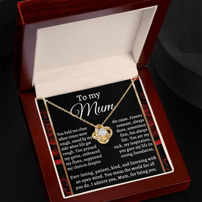 Mom-By My Side To My Mom - Love Knot Necklace