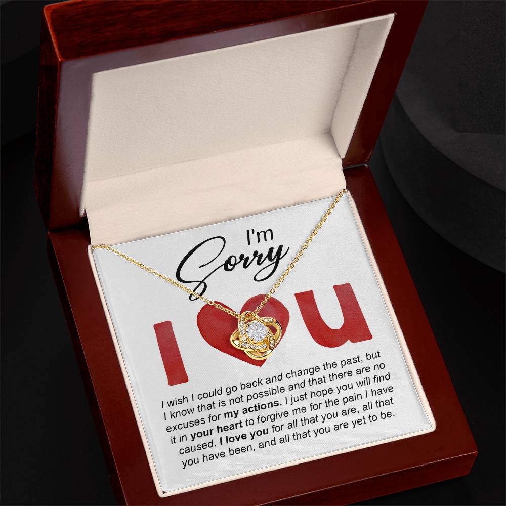 Gift for Girlfriend, Wife - Sorry, Change The Past - Love Knot Pendant Necklace