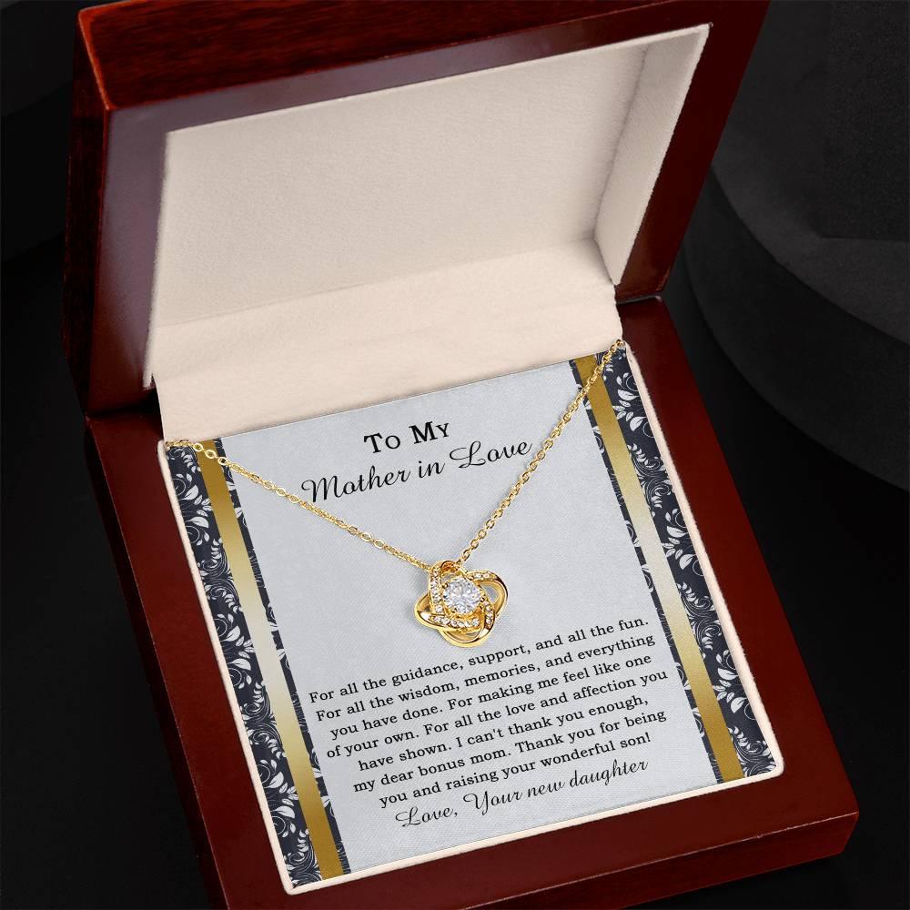 Mother-in-law Wedding Day Gift - One Of Your Own - Love Knot Pendant Necklace