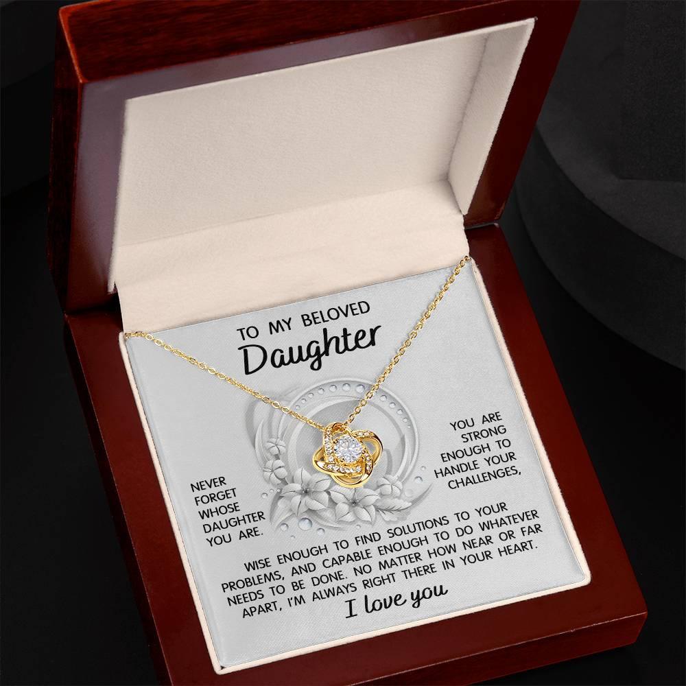 Daughter Wedding Day Gift - Always Right There - Love Knot Pendant Necklace