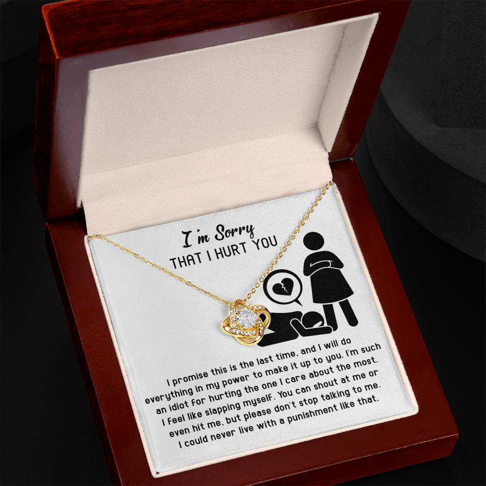 Apology Gift for Girlfriend, Wife, Soulmate - Sorry, Please Don't Stop Talking - Love Knot Pendant Necklace